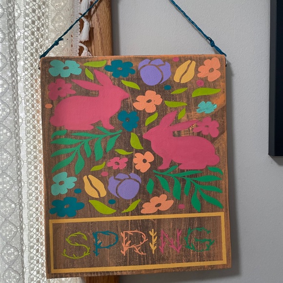 Handpainted Wood Spring Sign - Picture 1 of 5